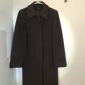 Brown Dress Coat with Embroidery